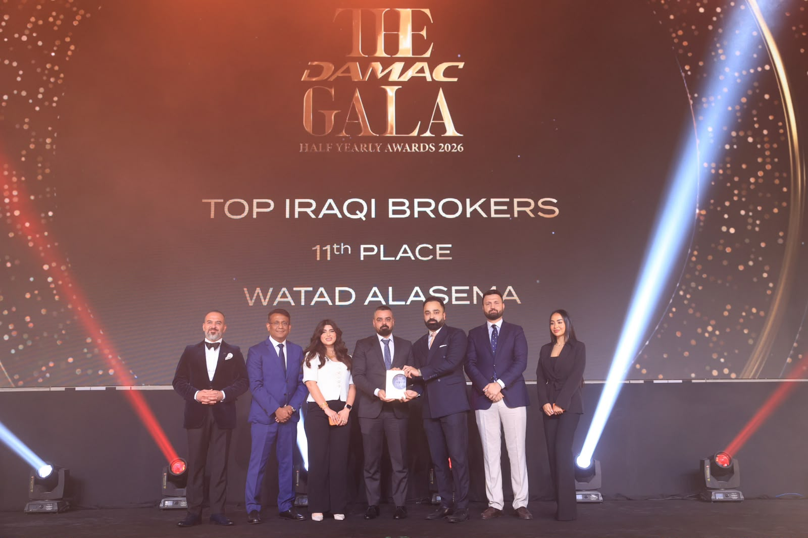 Watad Al-Asema on stage at The DAMAC Gala — first half of 2026